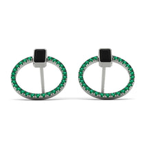 Emerald Cut Circle Black Diamond Earrings - Oaklyn No. 24 image 1