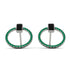 Emerald Cut Circle Black Diamond Earrings - Oaklyn No. 24