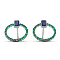 Emerald Cut Circle Sapphire Earrings - Oaklyn No. 30 image 1