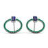 Emerald Cut Circle Sapphire Earrings - Oaklyn No. 30