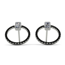 Emerald Cut Circle Diamond Earrings - Oaklyn No. 33 image 1