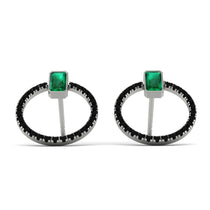 Emerald Cut Circle Emerald Earrings - Oaklyn No. 36 image 1