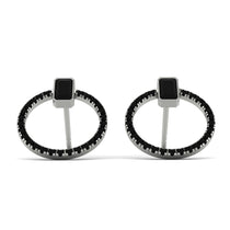 Emerald Cut Circle Black Diamond Earrings - Oaklyn No. 39 image 1