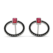 Emerald Cut Circle Ruby Earrings - Oaklyn No. 42 image 1