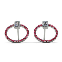 Emerald Cut Circle Diamond Earrings - Oaklyn No. 48 image 1