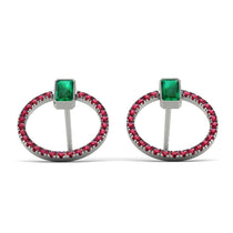 Emerald Cut Circle Emerald Earrings - Oaklyn No. 51 image 1