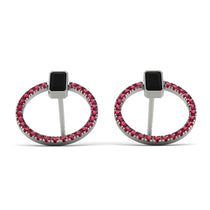 Emerald Cut Circle Black Diamond Earrings - Oaklyn No. 54 image 1