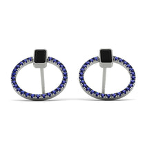 Emerald Cut Circle Black Diamond Earrings - Oaklyn No. 69 image 1