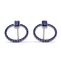 Emerald Cut Circle Sapphire Earrings - Oaklyn No. 75 image 1