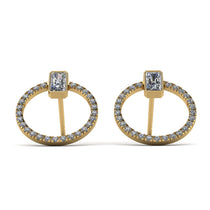 Emerald Cut Circle Diamond Earrings - Oaklyn No. 1 image 1