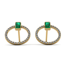 Emerald Cut Circle Emerald Earrings - Oaklyn No. 4 image 1