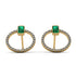 Emerald Cut Circle Emerald Earrings - Oaklyn No. 4