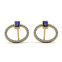 Emerald Cut Circle Sapphire Earrings - Oaklyn No. 13 image 1