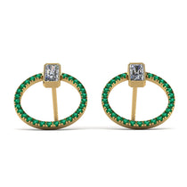 Emerald Cut Circle Diamond Earrings - Oaklyn No. 16 image 1