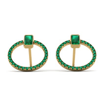 Emerald Cut Circle Emerald Earrings - Oaklyn No. 19 image 1