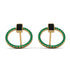 Emerald Cut Circle Black Diamond Earrings - Oaklyn No. 22