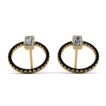 Emerald Cut Circle Diamond Earrings - Oaklyn No. 31 image 1