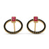 Emerald Cut Circle Ruby Earrings - Oaklyn No. 40 image 1