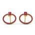 Emerald Cut Circle Ruby Earrings - Oaklyn No. 55