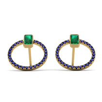 Emerald Cut Circle Emerald Earrings - Oaklyn No. 64 image 1