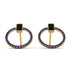 Emerald Cut Circle Black Diamond Earrings - Oaklyn No. 67
