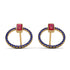Emerald Cut Circle Ruby Earrings - Oaklyn No. 70 image 1
