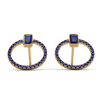Emerald Cut Circle Sapphire Earrings - Oaklyn No. 73 image 1