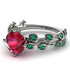 Leaves All Around White Gold Ruby Ring - Sydney 2ct No. 27