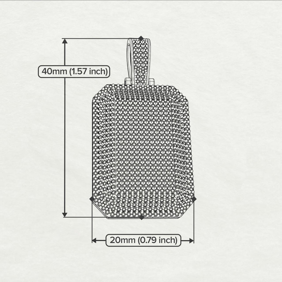 Elegant Dog Tag Men Ruby Pendant - Robert No. 10