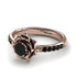 A lady's Rose Black Diamond Ring - Elena no. 14