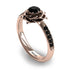 A lady's Rose Black Diamond Ring - Elena no. 14