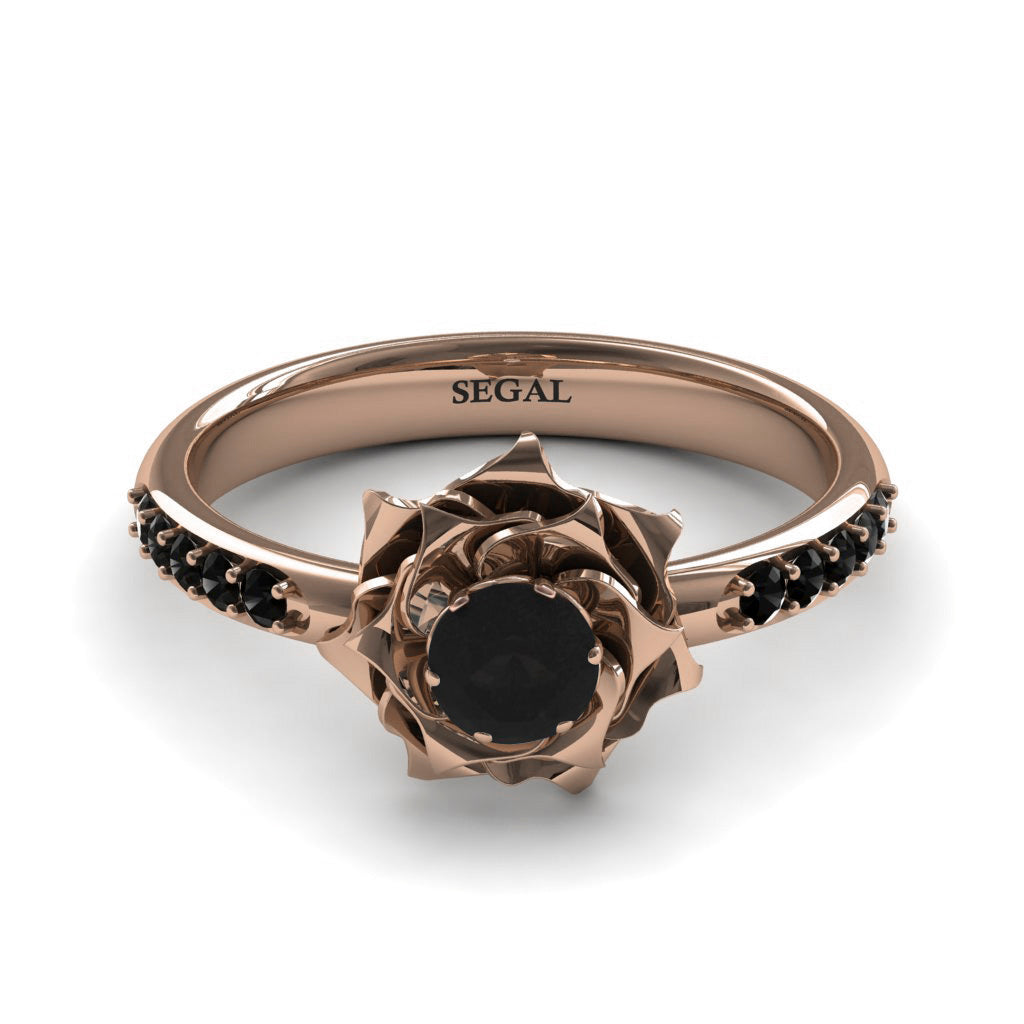 A lady's Rose Black Diamond Ring - Elena no. 14