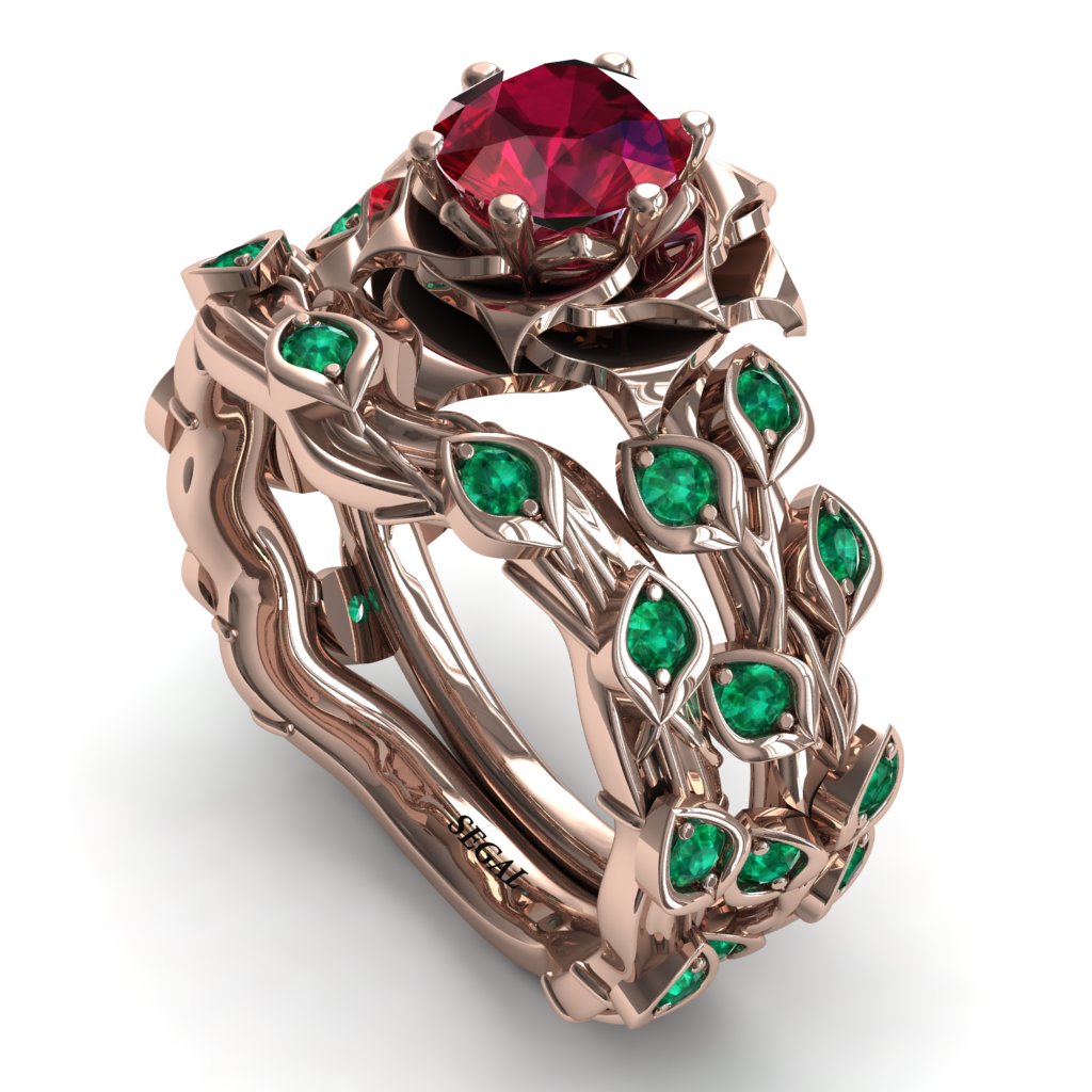 Rose Flower And Leaves bridal set - Diana no. 11