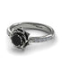 A Lady's Rose Wedding Black Diamond Ring - Elena no. 16