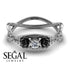 Rose Engagement ring 14K White Gold Thin Elegant Flower Ring White diamond - Stella no. 3