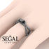 Rose Engagement ring 14K White Gold Thin Elegant Flower Ring White diamond - Stella no. 3