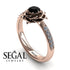 SALE - A lady's Rose Black Moissanite Ring- Elena