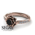 SALE - A lady's Rose Black Moissanite Ring- Elena