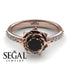 SALE - A lady's Rose Black Moissanite Ring- Elena