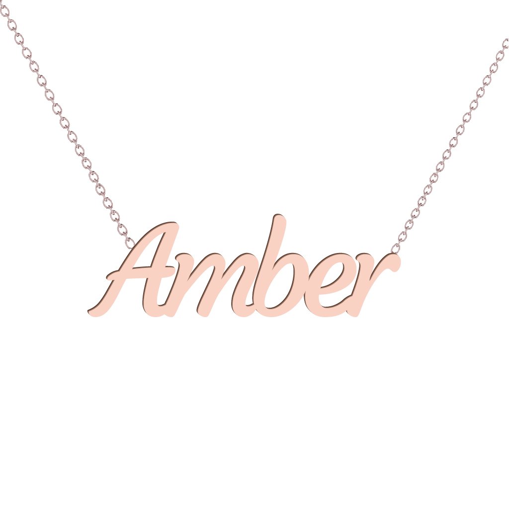 Gold Name Necklace - Amber