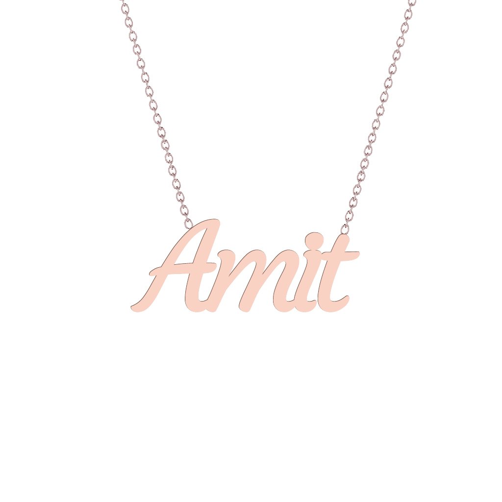 Gold Name Necklace - Amit