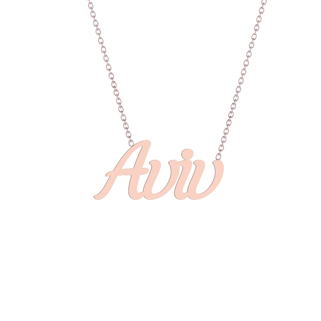 Gold Name Necklace - Aviv