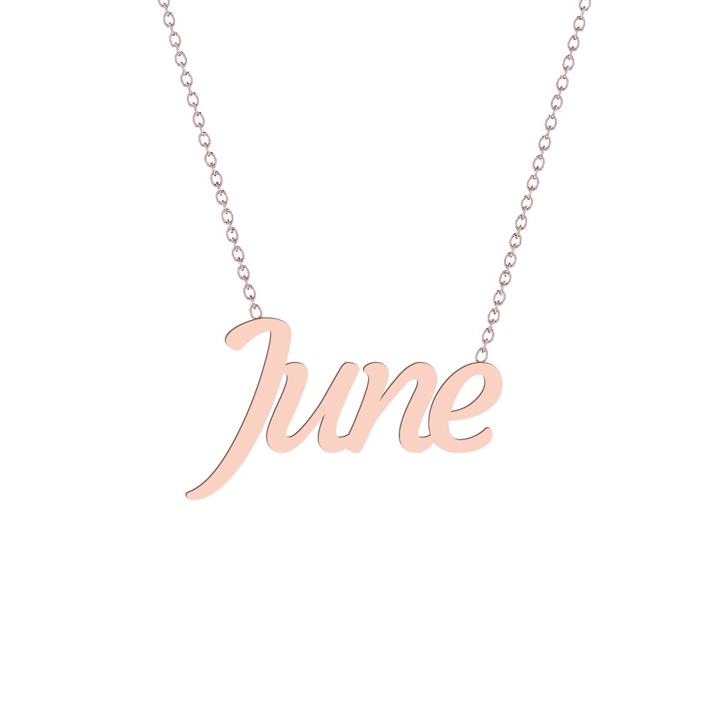 Gold Name Necklace - June