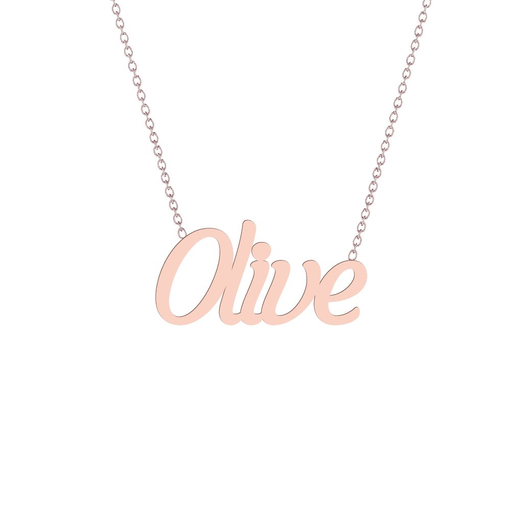 Gold Name Necklace - Olive
