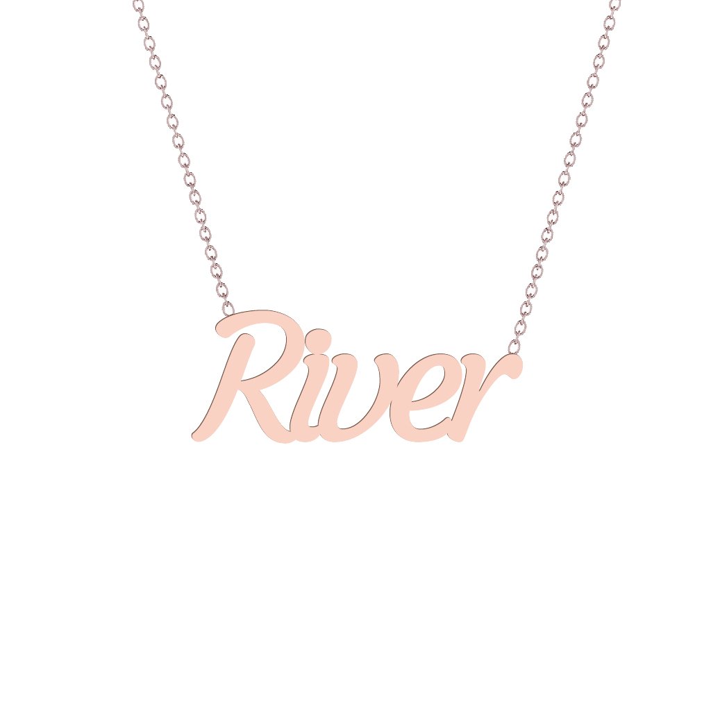 Gold Name Necklace - River