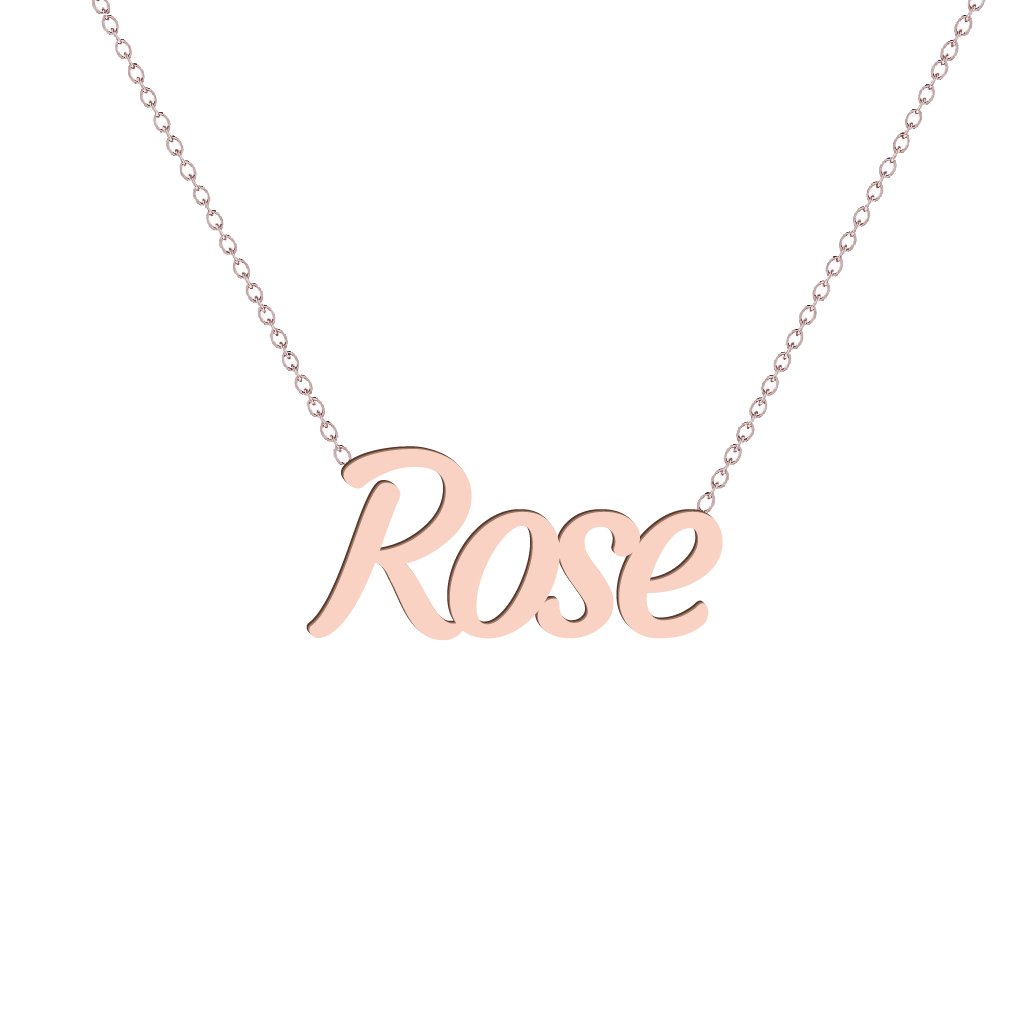 Gold Name Necklace - Rose
