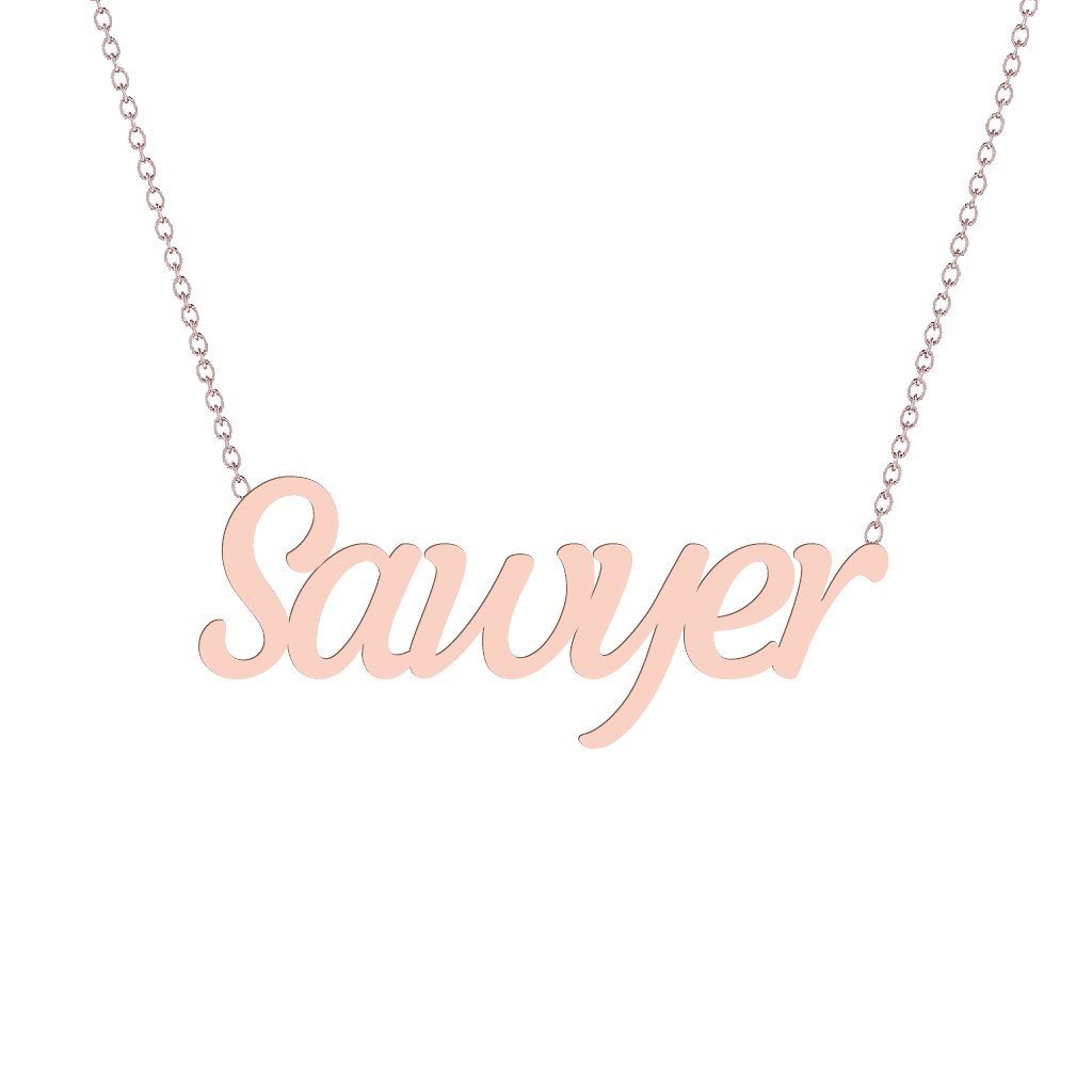 Gold Name Necklace - Sawyer