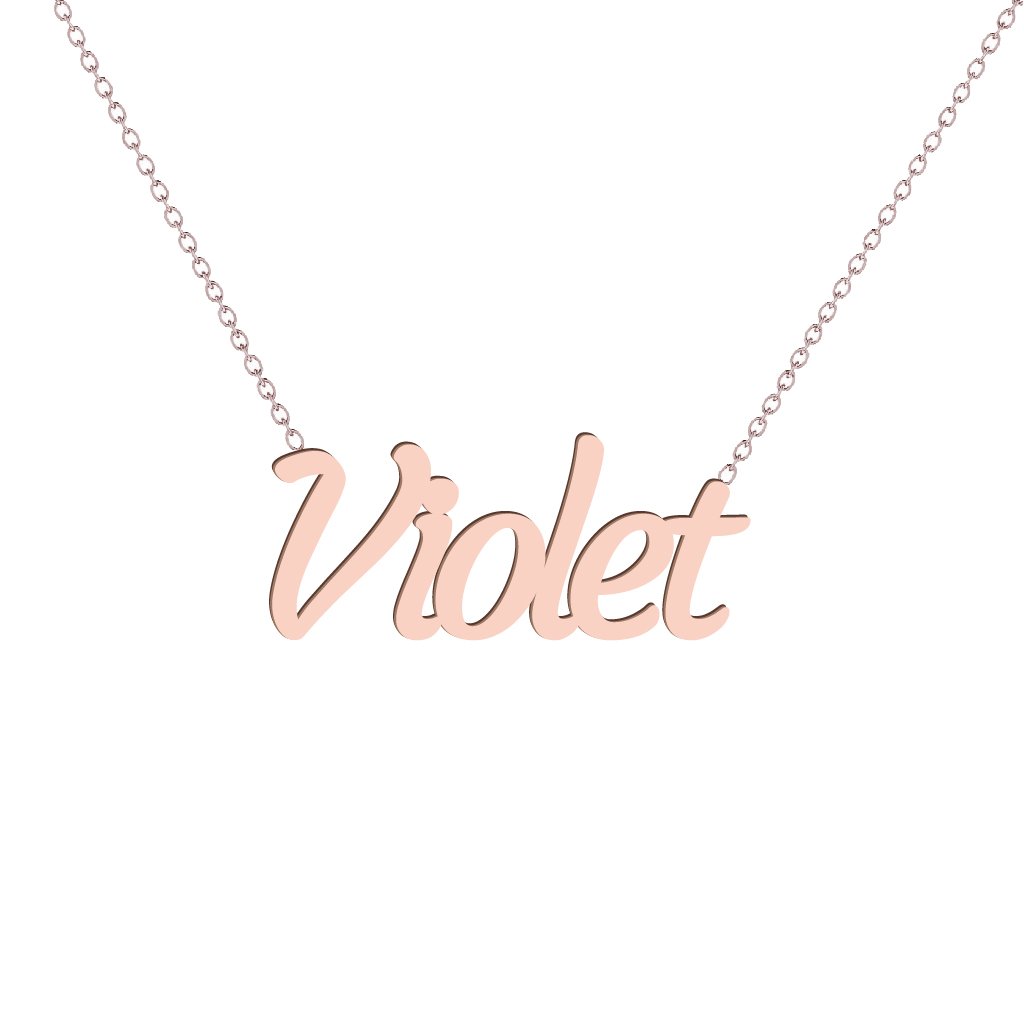 Gold Name Necklace - Violet