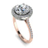 Two Tones Gorgeous Round Cut Diamond Pave Engagement Ring With Hidden Stone - Ellen No. 78