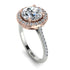 Two Tones Gorgeous Round Cut Diamond Pave Engagement Ring With Hidden Stone - Ellen No. 78